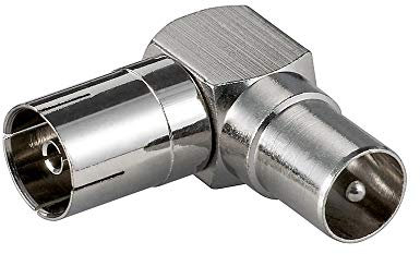 Metall-Winkeladapter Koaxial Stecker auf Koaxial Kuppl.