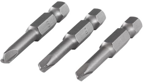 wolfcraft 1268000 Embouts sécurité Longueur 50 tri-wing 1/2/3 Lot de 3 argent