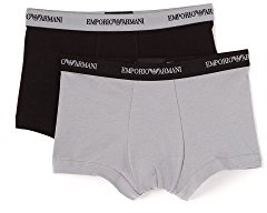 Emporio Armani Herren 2-Pack Trunk Essential Core Logo Band Underwear, Schwarz, M EU