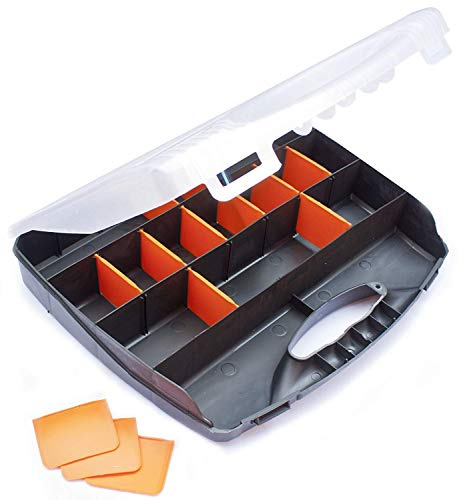 Toolzone Divided Compartment Organiser Plastic Case Box - Small - 320mm