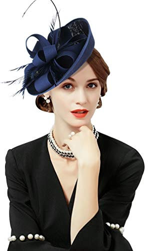 Gemvie Pince à cheveux pour femme avec nœud en plumes et nœud