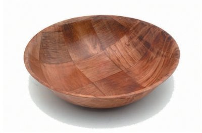 Round Woven Wooden Bowls - 8 - (Pack of 12) - Wooden Bowl - Snack Bowl, Serving Bowl - Wooden Tableware.
