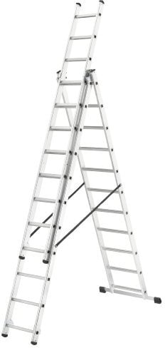 Hailo – Scala combinata in alluminio L680 3 pezzi 3 x 11 gradini, metallico, 1033 – 701