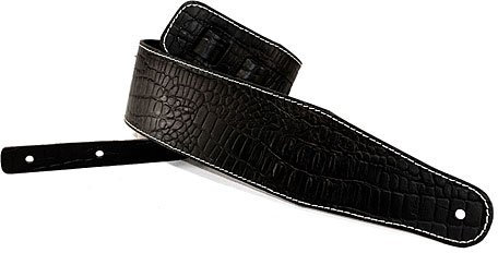 Richter Leder Beaver's Tail Cayman Black - Handgearbeiteter Gitarrengurt