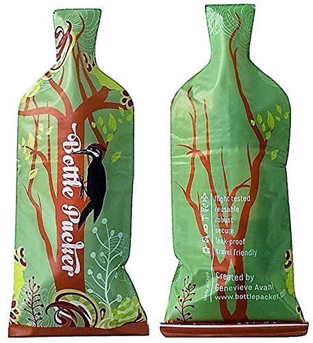 Reusable Wine Bottle Protector or Gift Bag with Inner Skin and Extra Tough, Leakproof Outer by Genevieve Avani by Genevieve Avani