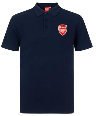 Arsenal FC Official Football Gift Boys Crest Polo Shirt Navy 12-13 Years XLB