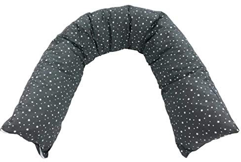 Biona Seitenschläferkissen/Stillkissen 200 x 35 cm (Baumwolle Sterne klein grau)