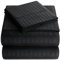 King Italian Prestige Collection gestreiftes Bettwäsche-Set – 1800 luxuriöse weiche Mikrofaser, tiefe Tasche, 4-teiliges Bettwäsche-Set – knitter-, flecken-, lichtbeständig, schwarz