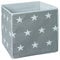 roba Kinder Aufbewahrungsbox Little Stars - Canvas Box aus Stoff für Spielzeug - Kinderzimmer Deko - Grau / Sterne weiß
