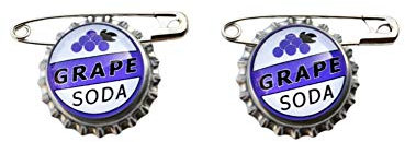 Unbranded Set of 2- Replica ELLIE BADGE GRAPE SODA BOTTLECAP PIN! UP & Sticker Gift Bags