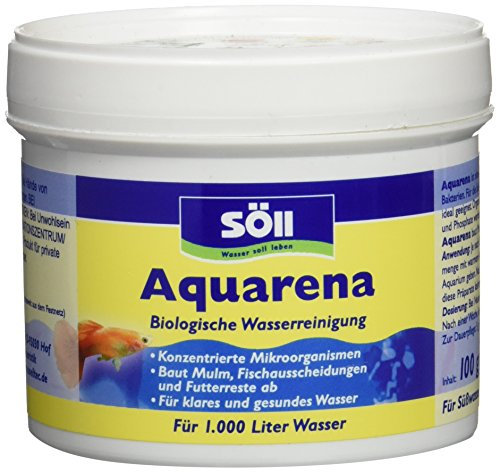 Söll 80454 Aquarena, 100 g - biologischer Aquarien-Wasserreiniger/Wasseraufbereiter, Schlammentferner, Schadstoffneutralisator mit Klarwasserbakterien zur Selbstreinigung & Pflege von Aquarienwasser