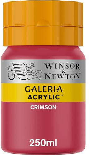 Winsor & Newton 2137203 Galeria Acrylfarbe, hohe Pigmentierung, lichtecht, alterungsbeständig, cremige Konsistenz, 250 ml Topf - Karmesin