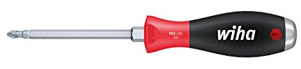 Wiha Schraubendreher SoftFinish® Pozidriv mit durchgehender Sechskantklinge und massiver Stahlkappe (03247) PZ3 x 150 mm, für gezielte Hammerschläge, Schlagen und Meißeln, Sechskantansatz zum Lösen von festsitzenden Schrauben