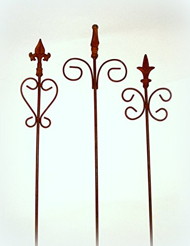Gartenstab aus Gusseisen mit Rostfinish 60 cm 3er-Set