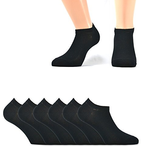 6 paia di mini calze pariscarpa in filo di scozia elasticizzato, nero 38/40