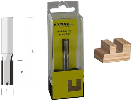 FAMAG Nutfräser mit Stirnschneide HM 20x19x51mm, Schaft 8mm - 3167.820