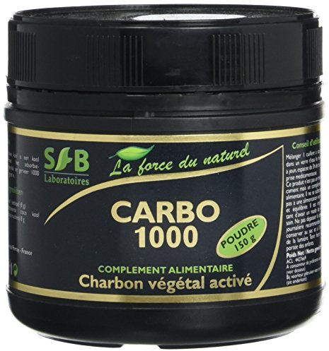 SFB Laboratories - Poudre de charbon végétal actif - Pot de 150 g - Aide à la digestion et à tonifier votre ventre Sfb laboratoires