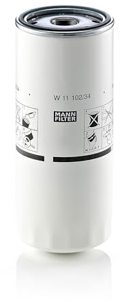 MANN-FILTER, W 11 102/34 Ölfilter | Für Off-Highway, Hohe Filtrationsleistung, Optimaler Motorschutz, Hochwertige Dichtung, Echte OE-Technologie