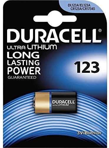 Batería Para Cámaras de Litio Duracell CR123A. conf. Bl. Da1 10 Unidades