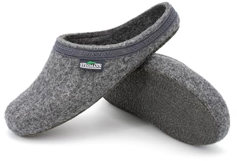 Stegmann Filzpantoffel 127 aus 100% hochwertiger Merino-Wolle - Hausschuhe für Damen & Herren - Pantoffeln mit Kork Sohle
