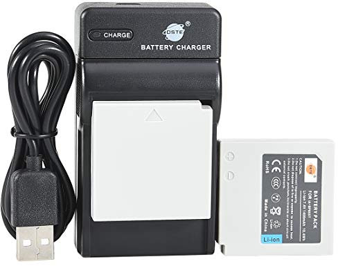 DSTE IA-BP85ST Li-ION Batterie (2-Pack) et Chargeur USB Compatible pour Samsung VP-HMX08 VP-HMX10 VP-HMX10C VP-HMX20C VP-MX10 VP-MX20 VP-MX25 HMX-H100 HMX-H104 HMX-H105 HMX-H106
