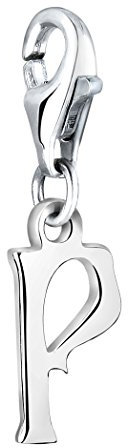 Nenalina Buchstabe P Karabiner Charm Anhänger für Bettelarmband aus 925 Sterling Silber 713245-000