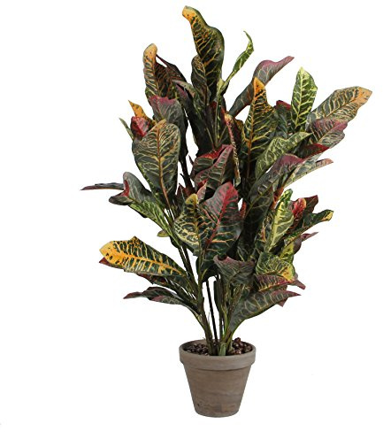 Mica decorations Croton WUNDERSTRAUCH IM Stan Topf, Polyester, gruen, 40 x 40 x 73 cm, 4-Einheiten