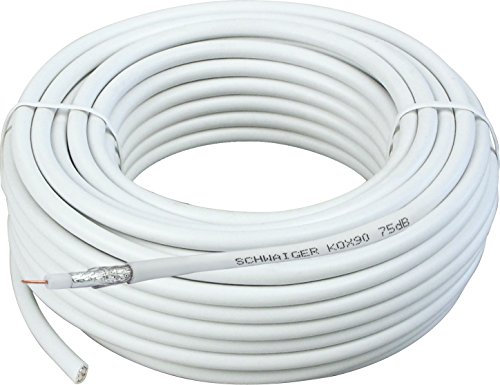 Schwaiger Sat coaxial asambleas de Cable (7 mm, 75 dB, 25 m) de Color Blanco