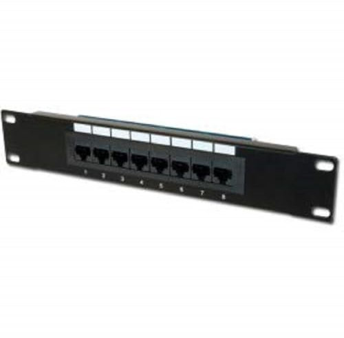 DIGITUS LSA Patch-Panel Cat-5e - 8 porte - 10 pollici Rack - 1 U - non schermato - Classe D - Nero RAL 9005