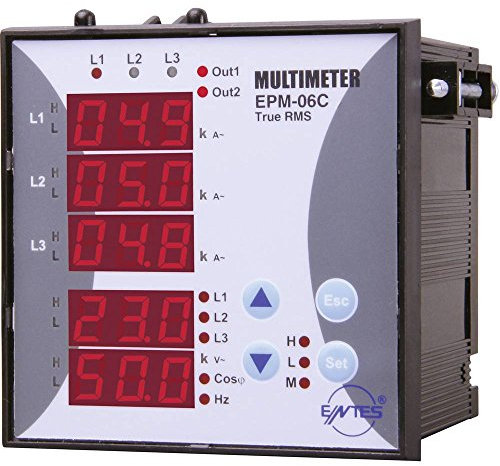 ENTES® EPM-06C-96 Panel-Messgerät AC-Multimeter Spannungsstrom Frequenz Betriebsstunden Gesamtzeit