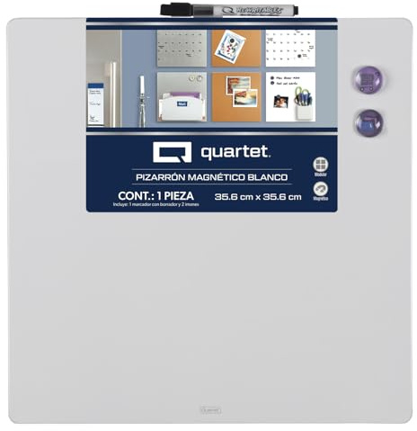 Quartet Magnetic Whiteboard Tile, 14 x 14 Dry Erase Board, White Board, Frameless, White Surface (85402-WT)