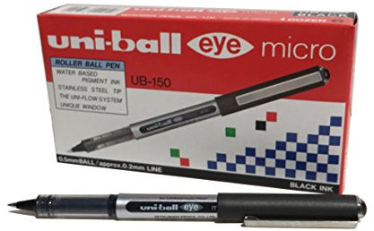 Uni-ball UB-150 Eye Micro Tintenroller, fein, Schwarz, 12 Stück