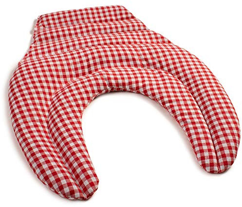 Nackenhörnchen mit Rückenteil - rot-weiß - Kirschkernkissen - Nackenkissen - Rücken Wärmekissen