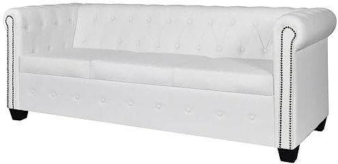 vidaXL Chesterfield Sofa Couch 3-Sitzer Kunstleder Garnitur Wohnmöbel Büromöbel