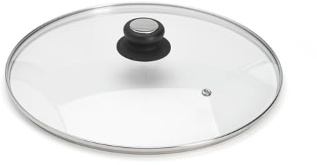 DE BUYER -4112.32 -couvercle verre bouton bak./inox ø 32cm, Ecru