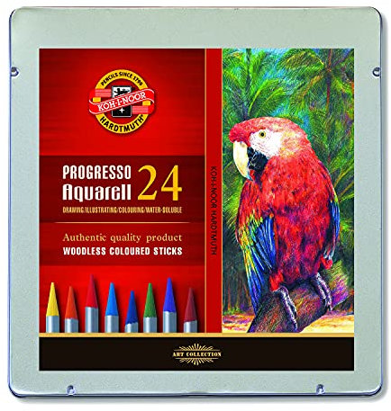 Koh-I-Noor Progresso Woodless Aquarell Buntstifte-Set, 24 Stück