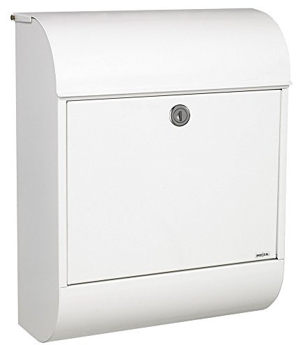 ME-FA 872000DE MEFA Briefkasten Pearl 872 (Farbe Verkehrsweiß, Einwurfklappe oben, Entnahme vorne, Größe: 450x352x160 mm), weiß