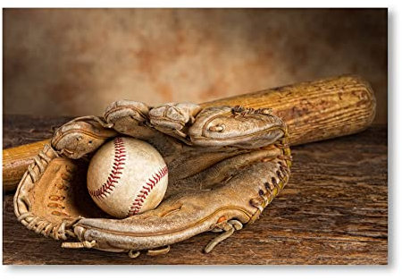Postereck - 0505 - Baseball, Handschuh Ball Schläger MLB USA Amerika - Wandposter Fotoposter Bilder Wandbild Wandbilder - Poster - 3:2-30,0 cm x 20,0 cm