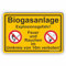 BIOGASANLAGE - Explosionsgefahr - Feuer und Rauchen verboten - SCHILD/D-029 (45x30cm Schild)