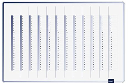 Legamaster 7-489000 Accents Plan-Whiteboard, bedruckt mit Jahresplaner, lackierte Stahloberfläche, 90 x 60 cm