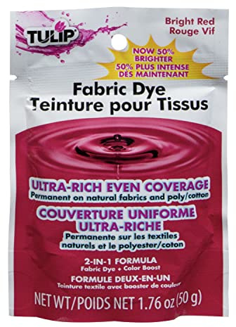 Tulip Permanent Fabric Dye Powder, Hot Dye Method for Vibrancy, Long-Lasting Color, Bright Red