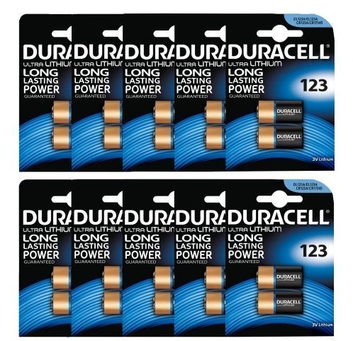 Duracell Ultra Lot de 20 Piles pour Appareil Photo 123/123A/DL123A CR123A 3 V