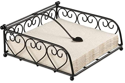 Ambiente Metall Serviettenhalter Heart Herz Schwarz - Black Für Servietten ca. 33 x 33 cm - Hochzeit - Ideal Als Geschenk