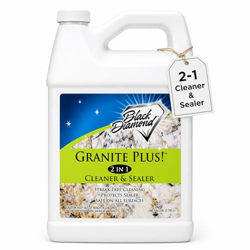 Black Diamond Stoneworks Granite Plus! 2 in 1 Cleaner & Sealer for Granite, Marble, Travertine, Limestone, Ready to Use!