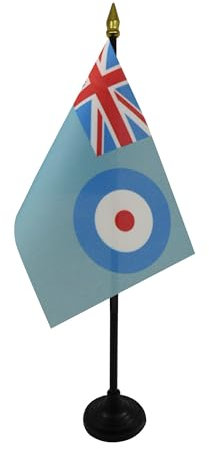 AZ FLAG - Tischflagge Britischer Royal Air Force - 15x10 cm Goldene Splitze - Luftstreitkräfte Des Vereinigten Königreichs Tischfahne 10 x 15 Cm - Flaggen