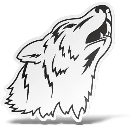 ERREINGE - Adesivo 10 cm LUPO - Sticker PVC | Decal compatibile per Auto, Moto, Scooter, Casco, Laptop, Camper, Cofano, Bici