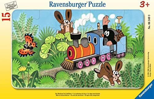 Ravensburger 63499 Kinderpuzzle - Der Maulwurf als Lokführer - Rahmenpuzzle