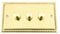 Light Dimmer Switch 3 Gang - Push On/Off 400W - Polished Brass - Georgian - 3 Gang 2 Way 10 Amp