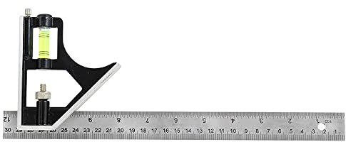 Dekton 12 Combination Square | Versatile Depth and Height Gauge | Built-In Spirit Level & Scriber | 90° & 45° Angles for Easy Layout | Reversible Protractor Head | Precision Ground Blade