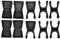 Boje Sport - 10er Set Clip für Stangen mit ø 25mm, schwarz, für Teamsportbedarf, Fußballtraining, Hürdenstangen, Verbindungsclip, Gelenkhalterung